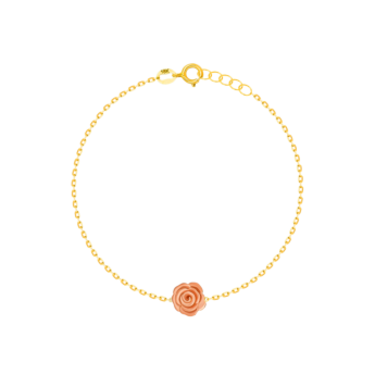 سوار لا ناتور روز من الذهب الأصفر والوردي عيار 18 قيراط