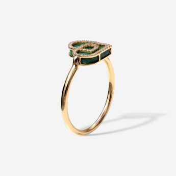 Love By Damas 18K Yellow Gold Malachite And Diamond Ring