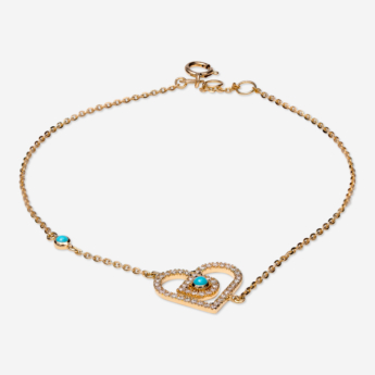 Love By Damas 18K Yellow Gold Turquoise And Diamond Bracelet