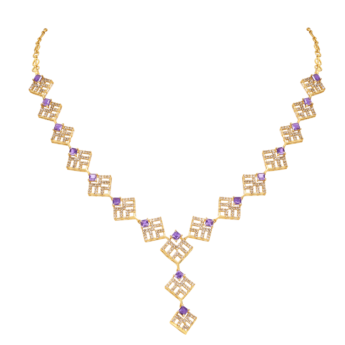 Legacy 22k Yellow Gold Diamond & Amethyst Necklace and Earrings