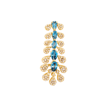 Legacy 22k Yellow Gold Diamond & Blue Topaz Necklace and Earrings