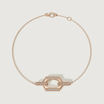 Links Single Diamond Motif Bracelet in 18K Rose Gold