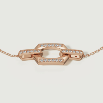 Links Single Diamond Motif Bracelet in 18K Rose Gold