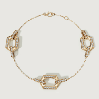 Links Trio Diamond Motif Bracelet in 18K Yellow Gold