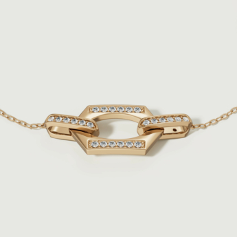 Links Trio Diamond Motif Bracelet in 18K Yellow Gold