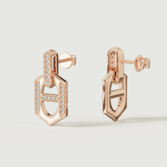 Links DD Iconica 18k Rose Gold Diamond Earrings