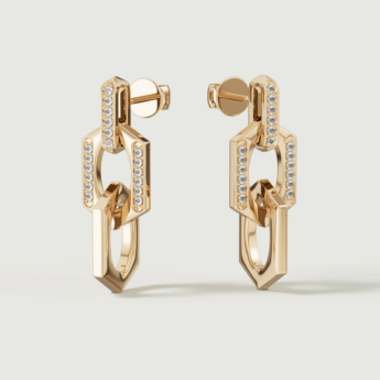 Links Forever Linked 18k Yellow Gold Diamond Earrings