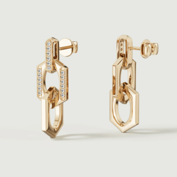 Links Forever Linked 18k Yellow Gold Diamond Earrings