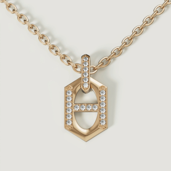 Links DD Iconica 18k Rose Gold Diamond Necklace