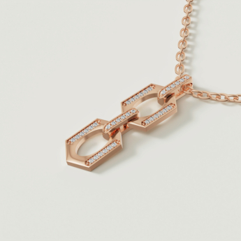 Links 18k Rose Gold Diamond Necklace