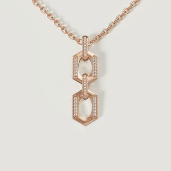 Links 18k Rose Gold Diamond Necklace