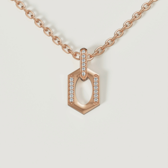 Links 18k Rose Gold Diamond Necklace