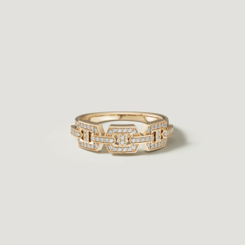 Links DD Iconica 18k Yellow Gold Diamond Ring