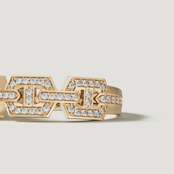Links DD Iconica 18k Yellow Gold Diamond Ring