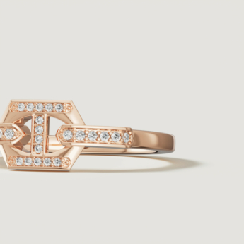 Links DD Iconica 18k Rose Gold Diamond Ring