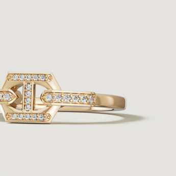 Links DD Iconica 18k Yellow Gold Diamond Ring