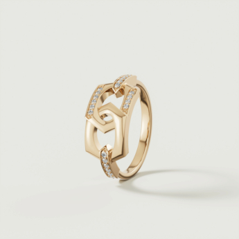 Links Forever Linked 18k Yellow Gold Diamond Ring