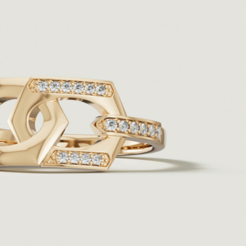 Links Forever Linked 18k Yellow Gold Diamond Ring