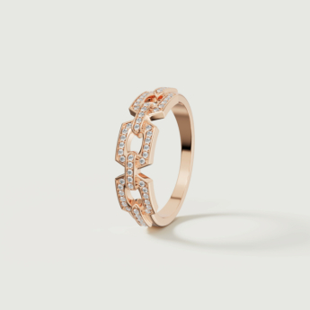 Links Trio Diamond Motif Ring 18K Rose Gold