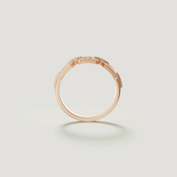 Links Trio Diamond Motif Ring 18K Rose Gold