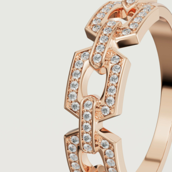 Links Trio Diamond Motif Ring 18K Rose Gold