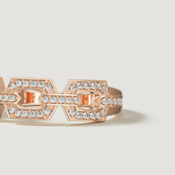 Links Trio Diamond Motif Ring 18K Rose Gold