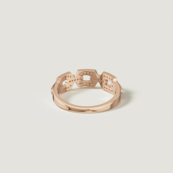 Links Trio Diamond Motif Ring 18K Rose Gold