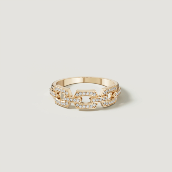 Links Trio Diamond Motif Ring 18K Yellow Gold