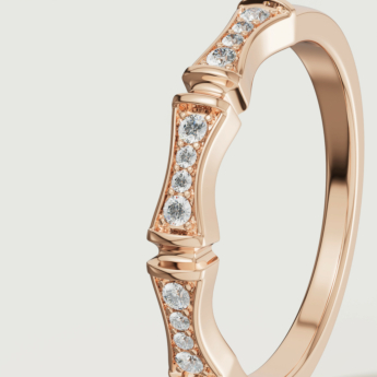 Links Stackable Diamond Ring 18K Yellow Gold