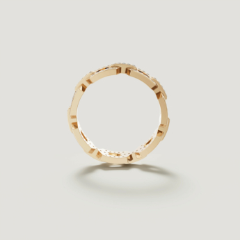 Links 18k Yellow Gold Diamond Ring