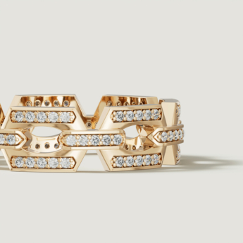 Links 18k Yellow Gold Diamond Ring