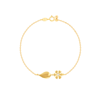 Ara Six Petals Flower Diamond Bracelet In 18K Yellow Gold   