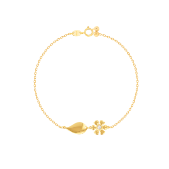 Ara Six Petals Flower Diamond Bracelet In 18K Yellow Gold   