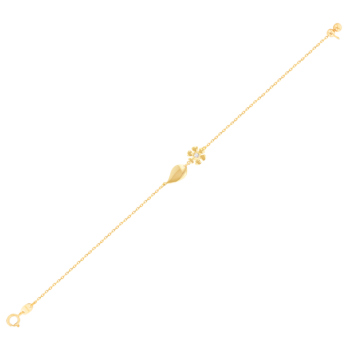 Ara Six Petals Flower Diamond Bracelet In 18K Yellow Gold   