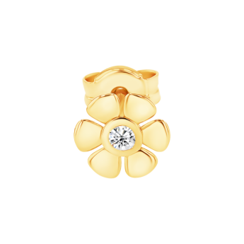 Ara Six Petals Flower Diamond Earrings In 18K Yellow Gold   