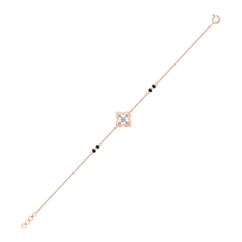 Mangalsutra Bracelet with Diamonds and Black beads