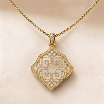 Shabaka Diamond Pendant Chain - 18K Yellow Gold