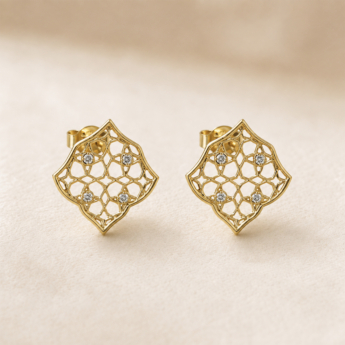 Najma Diamond Earring - 18K Yellow Gold