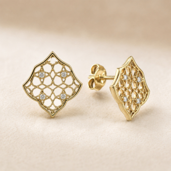 Najma Diamond Earring - 18K Yellow Gold