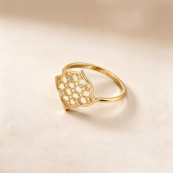 Najma Diamond Ring - 18K Yellow Gold
