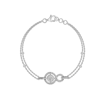 OSE  Bracelet in 18K White Gold Studded  with  Fancy cut and Round Diamonds