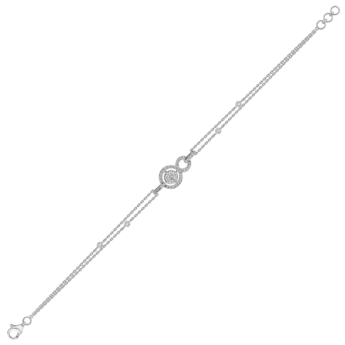 OSE  Bracelet in 18K White Gold Studded  with  Fancy cut and Round Diamonds