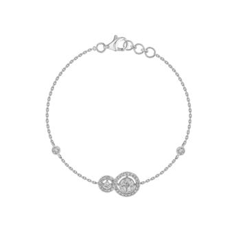 OSE  Bracelet in 18K White Gold Studded  with  Fancy cut and Round Diamonds