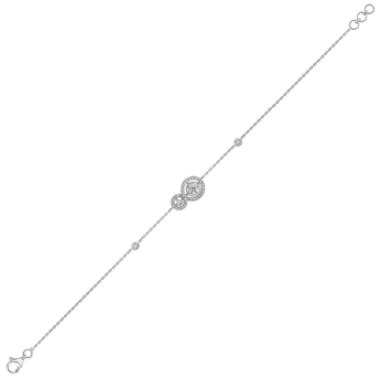 OSE  Bracelet in 18K White Gold Studded  with  Fancy cut and Round Diamonds