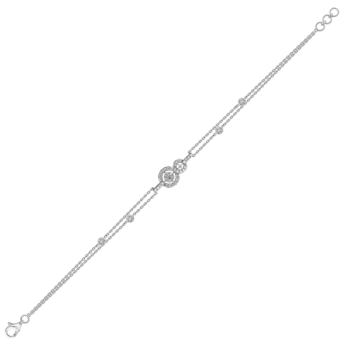 OSE  Bracelet in 18K White Gold Studded  with   Round Diamonds