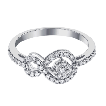 OSE Rings in 18K White Gold Studded  with   Round Diamonds