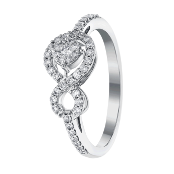 OSE Rings in 18K White Gold Studded  with   Round Diamonds