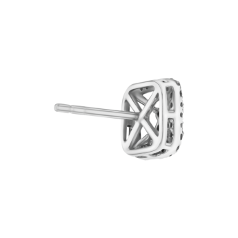 OneSixEight Flower Center Cushion Shape Diamond Stud Earring 18K White Gold