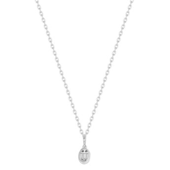 OneSixEight Oval Diamond Pendant Chain 18K White Gold