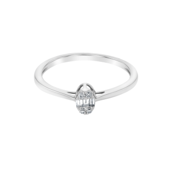 OneSixEight Oval Diamond Ring 18K White Gold